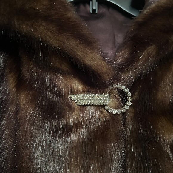 Faux Fur Hooded Swing Design Coat Size Large by Pamela McCoy - Picture 7 of 8